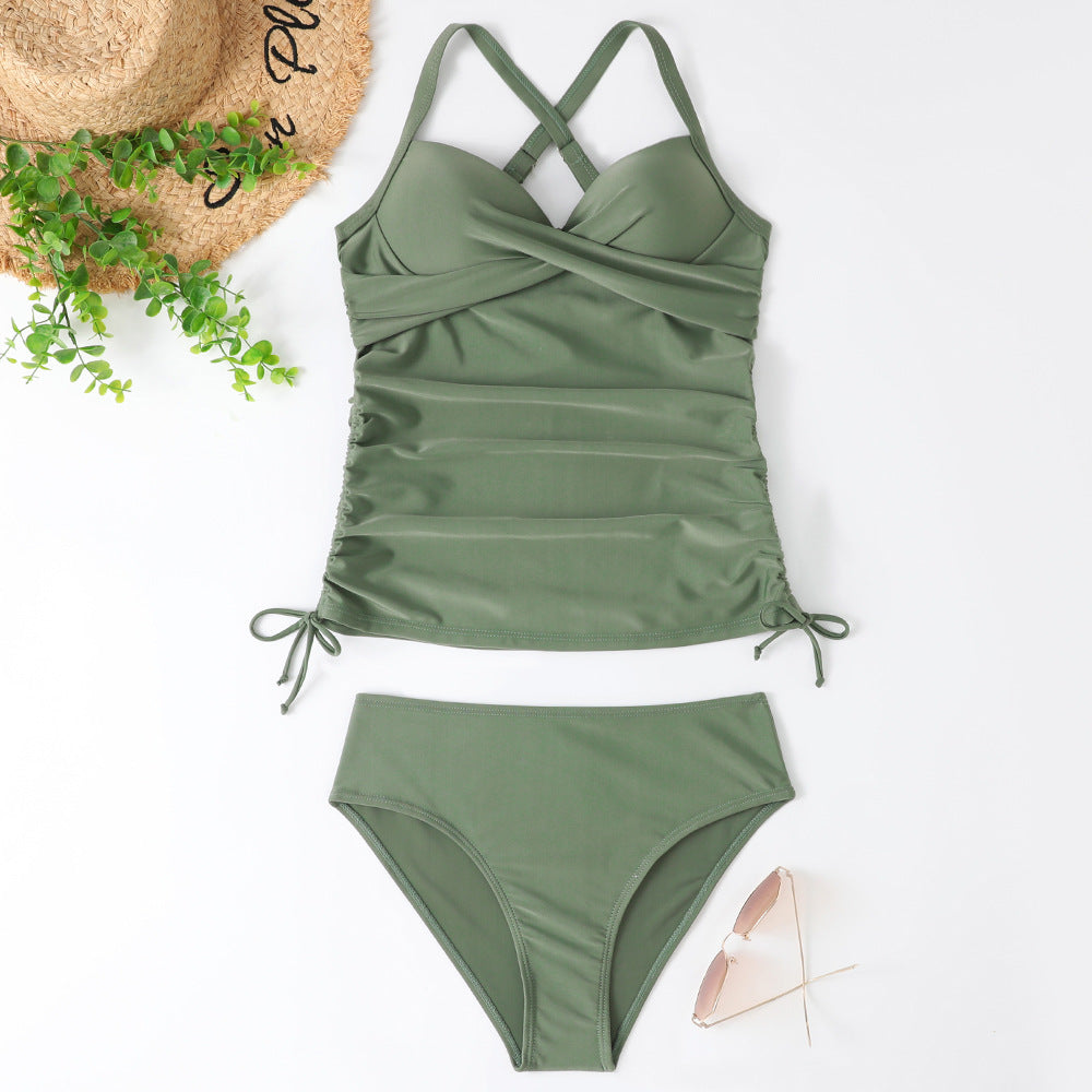 Dames V-hals Tankini – Comfortabele Pasvorm, Geschikt voor Zomer en Strandactiviteiten