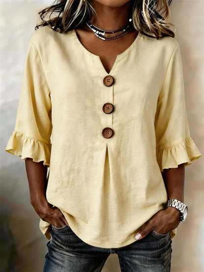 Dames Blouse Lange Mouw met Ruches