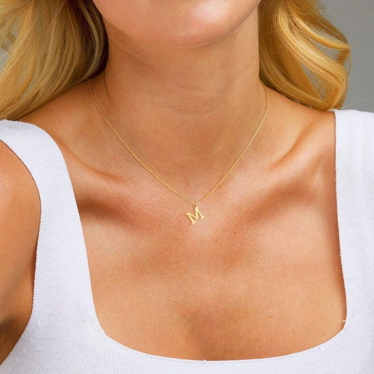 Dames Letterketting – Gold-Tone Initiaal Hanger