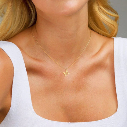 Dames Letterketting – Gold-Tone Initiaal Hanger