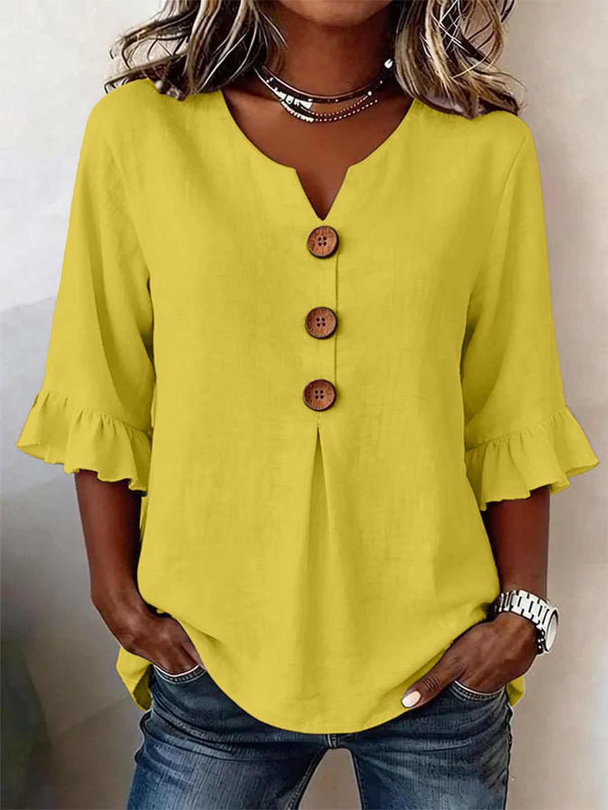 Dames Blouse Lange Mouw met Ruches