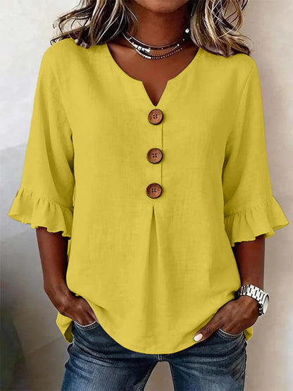 Dames Blouse Lange Mouw met Ruches