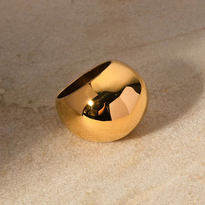 Dames Statement Ring Dome Vergulde Band