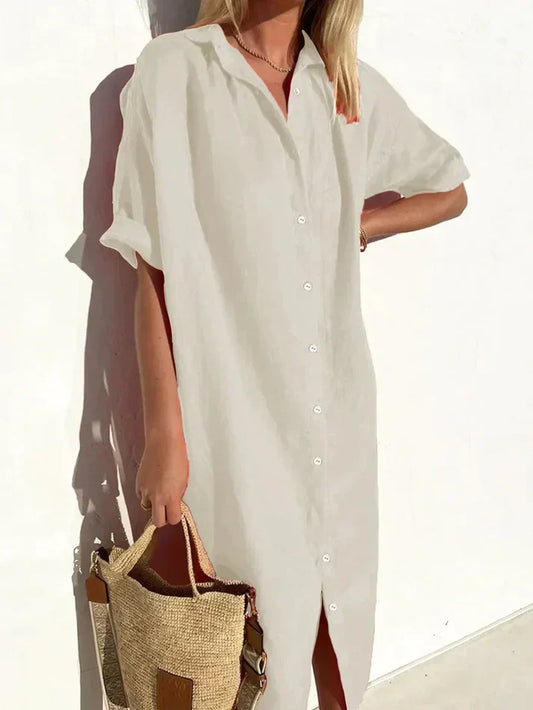Valeria - Casual Strandjurk met Knopen | Stijlvol en Comfortabel