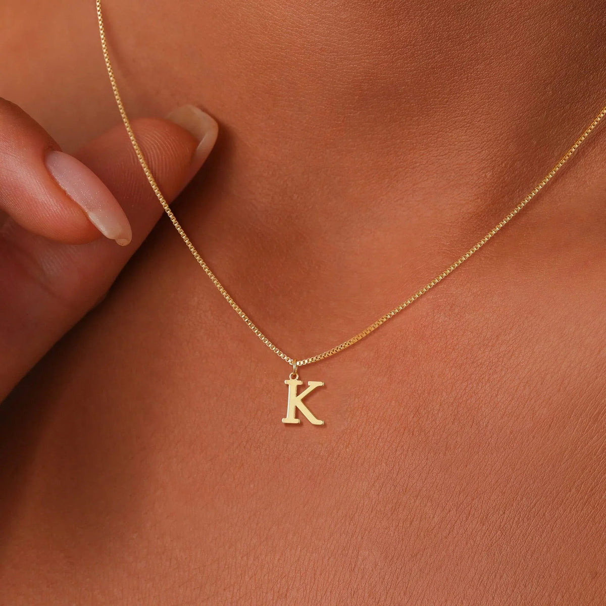 Dames Letterketting – Gold-Tone Initiaal Hanger