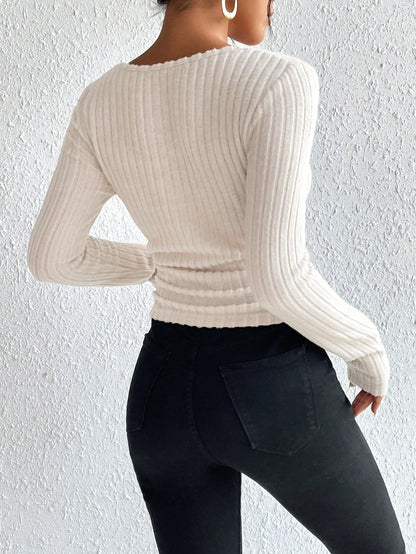 Claudina - Elegant T-shirt met Vierkante Hals