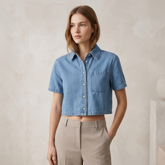 Alison - Lichtblauw Denim Overhemd