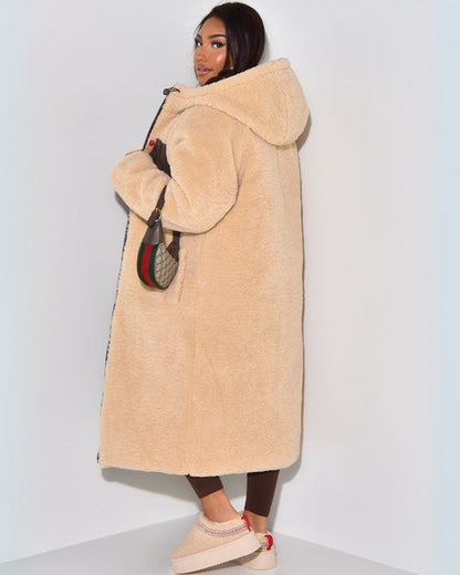 Dames Omkeerbare Winterjas – Dubbelzijdig Design, Comfortabel voor Koude Dagen