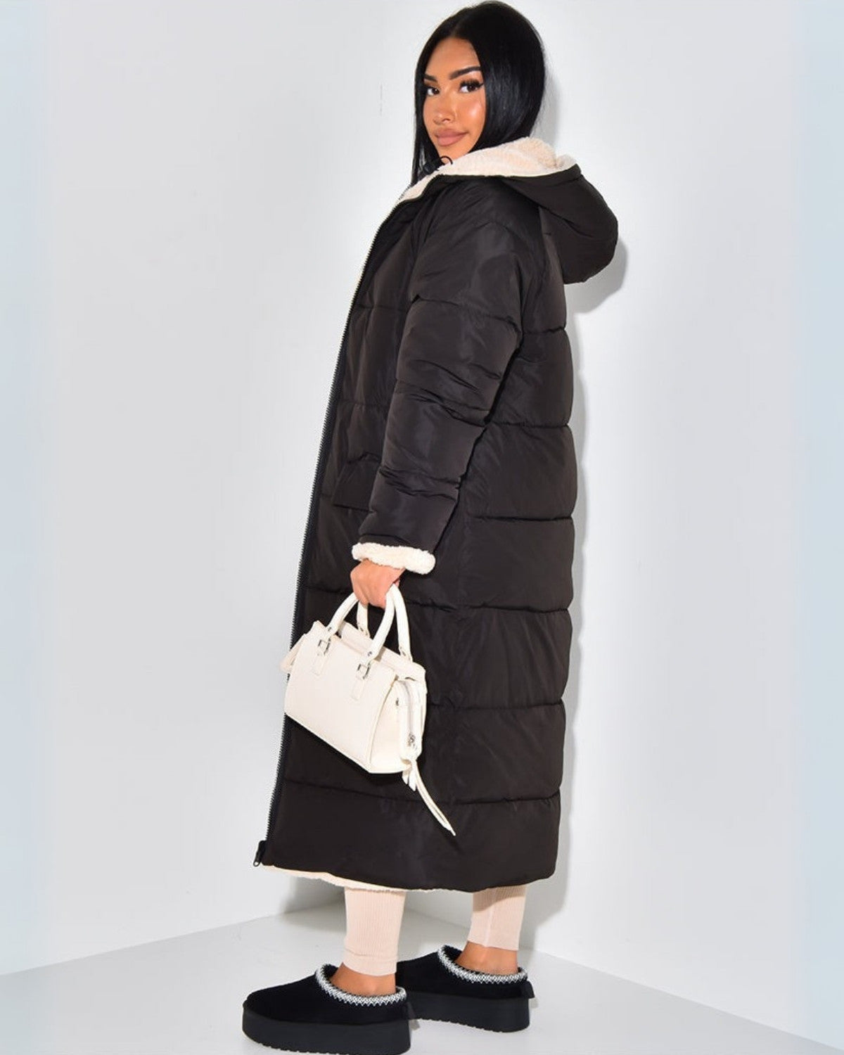 Dames Omkeerbare Winterjas – Dubbelzijdig Design, Comfortabel voor Koude Dagen