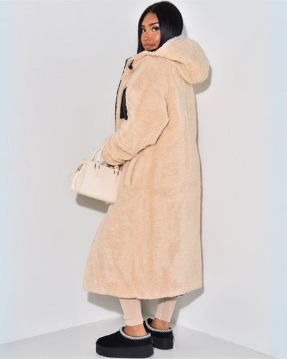 Dames Omkeerbare Winterjas – Dubbelzijdig Design, Comfortabel voor Koude Dagen