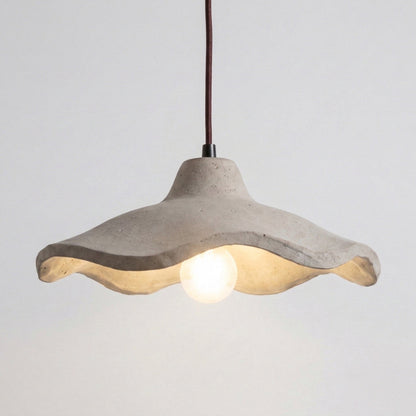 organic cement pendant lamp in grey