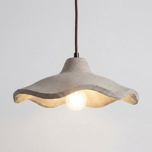 organic cement pendant lamp in grey