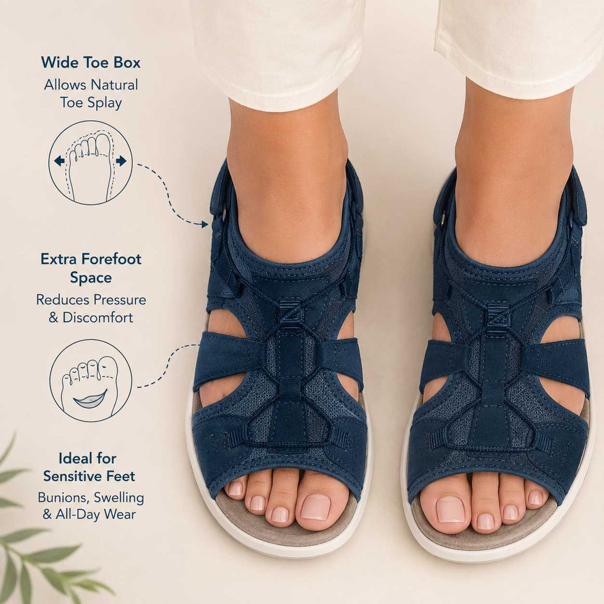 Dames Orthopedische Sandalen Verstelbaar met Voetboogsteun