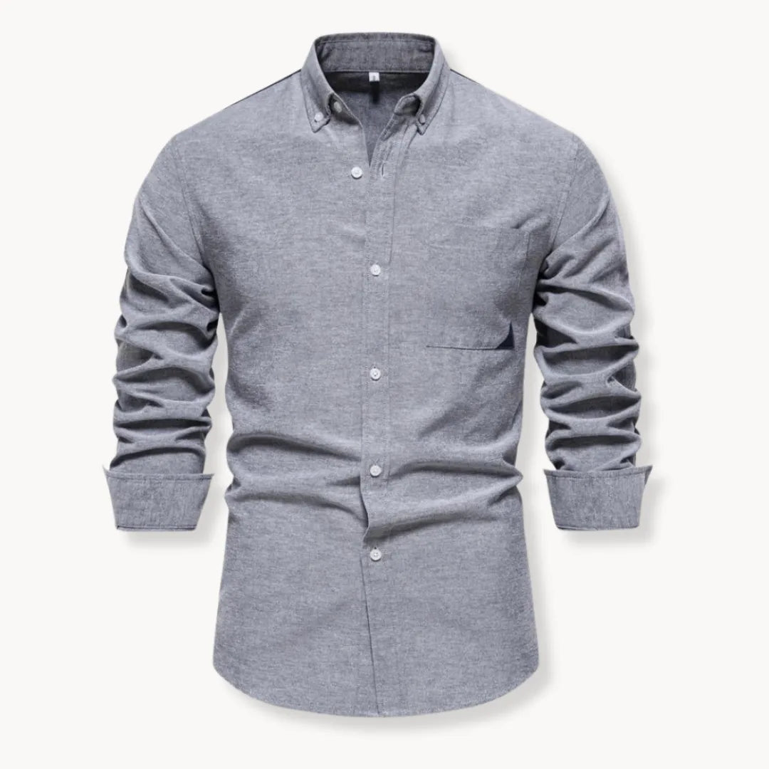 Heren Slim Fit Overhemd – Met Button-Down Kraag en Borstzak, Geschikt voor Werk en Dagelijks Gebruik
