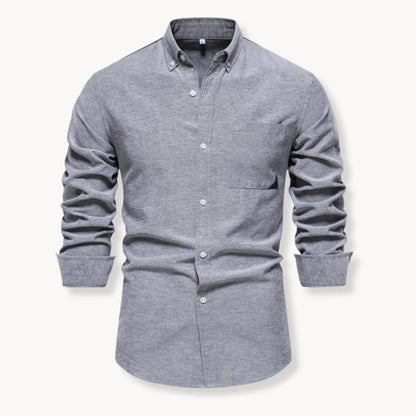 Heren Slim Fit Overhemd – Met Button-Down Kraag en Borstzak, Geschikt voor Werk en Dagelijks Gebruik