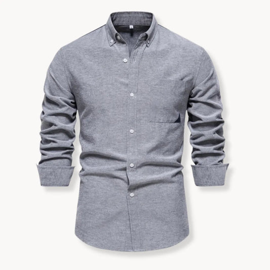 Heren Slim Fit Overhemd – Met Button-Down Kraag en Borstzak, Geschikt voor Werk en Dagelijks Gebruik