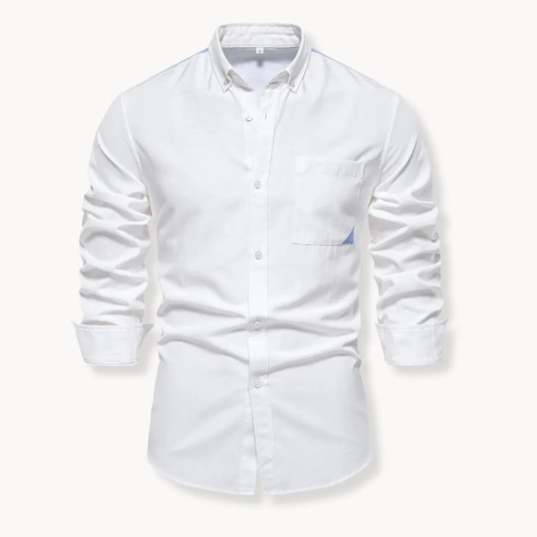 Heren Slim Fit Overhemd – Met Button-Down Kraag en Borstzak, Geschikt voor Werk en Dagelijks Gebruik