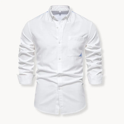 Heren Slim Fit Overhemd – Met Button-Down Kraag en Borstzak, Geschikt voor Werk en Dagelijks Gebruik