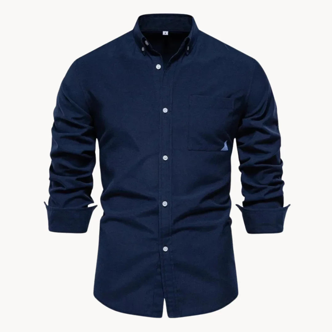 Heren Slim Fit Overhemd – Met Button-Down Kraag en Borstzak, Geschikt voor Werk en Dagelijks Gebruik
