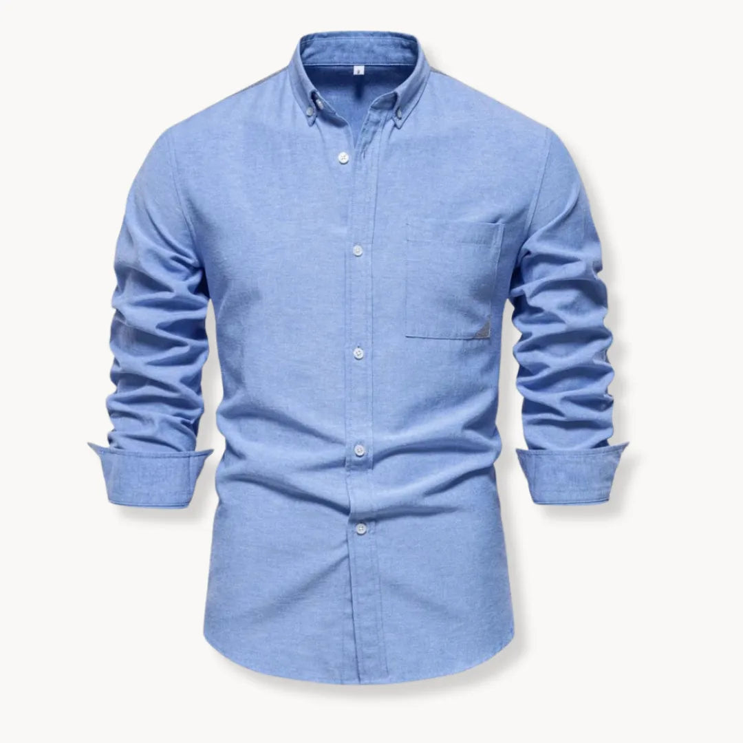 Heren Slim Fit Overhemd – Met Button-Down Kraag en Borstzak, Geschikt voor Werk en Dagelijks Gebruik