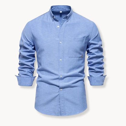 Heren Slim Fit Overhemd – Met Button-Down Kraag en Borstzak, Geschikt voor Werk en Dagelijks Gebruik
