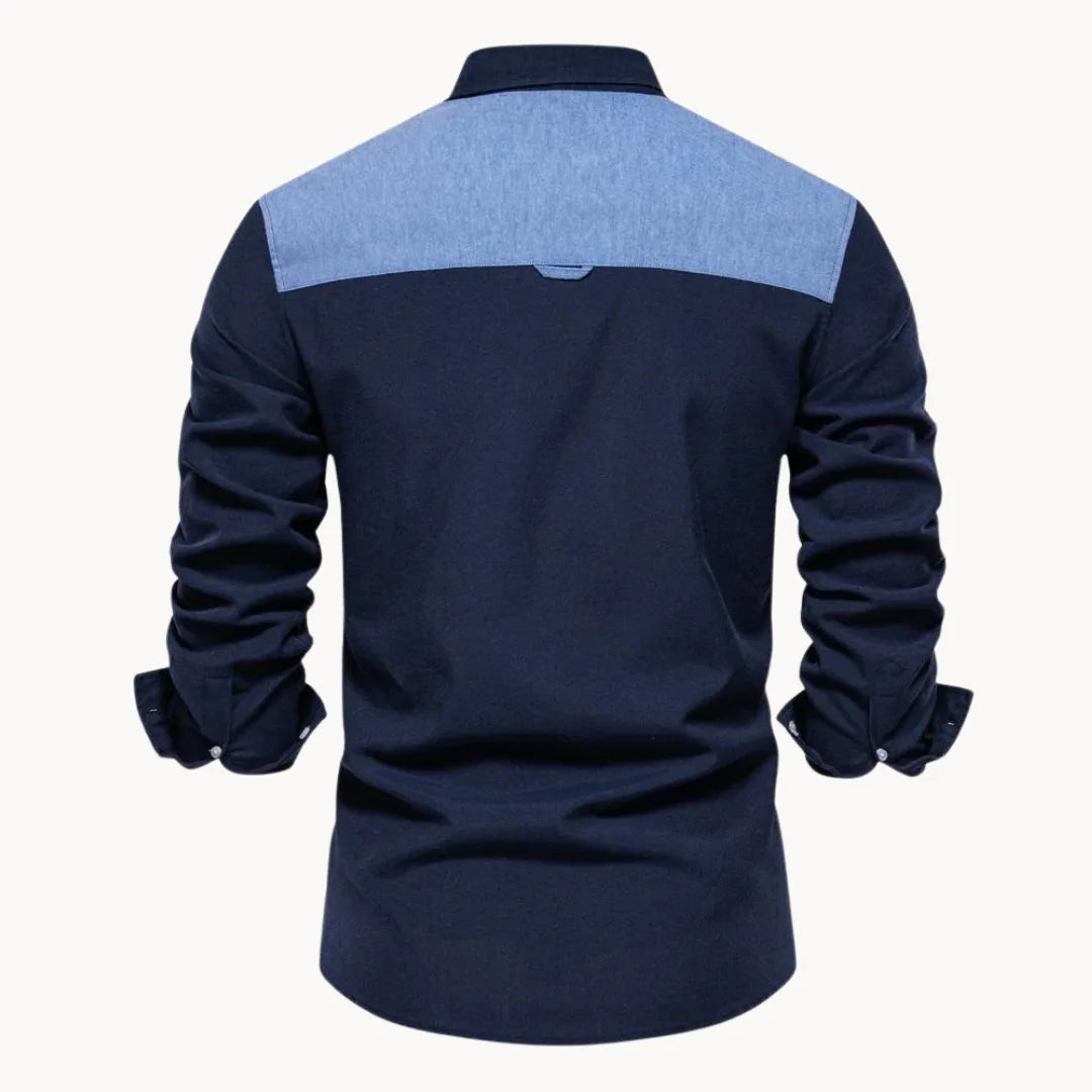 Heren Slim Fit Overhemd – Met Button-Down Kraag en Borstzak, Geschikt voor Werk en Dagelijks Gebruik