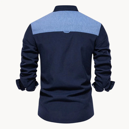 Heren Slim Fit Overhemd – Met Button-Down Kraag en Borstzak, Geschikt voor Werk en Dagelijks Gebruik