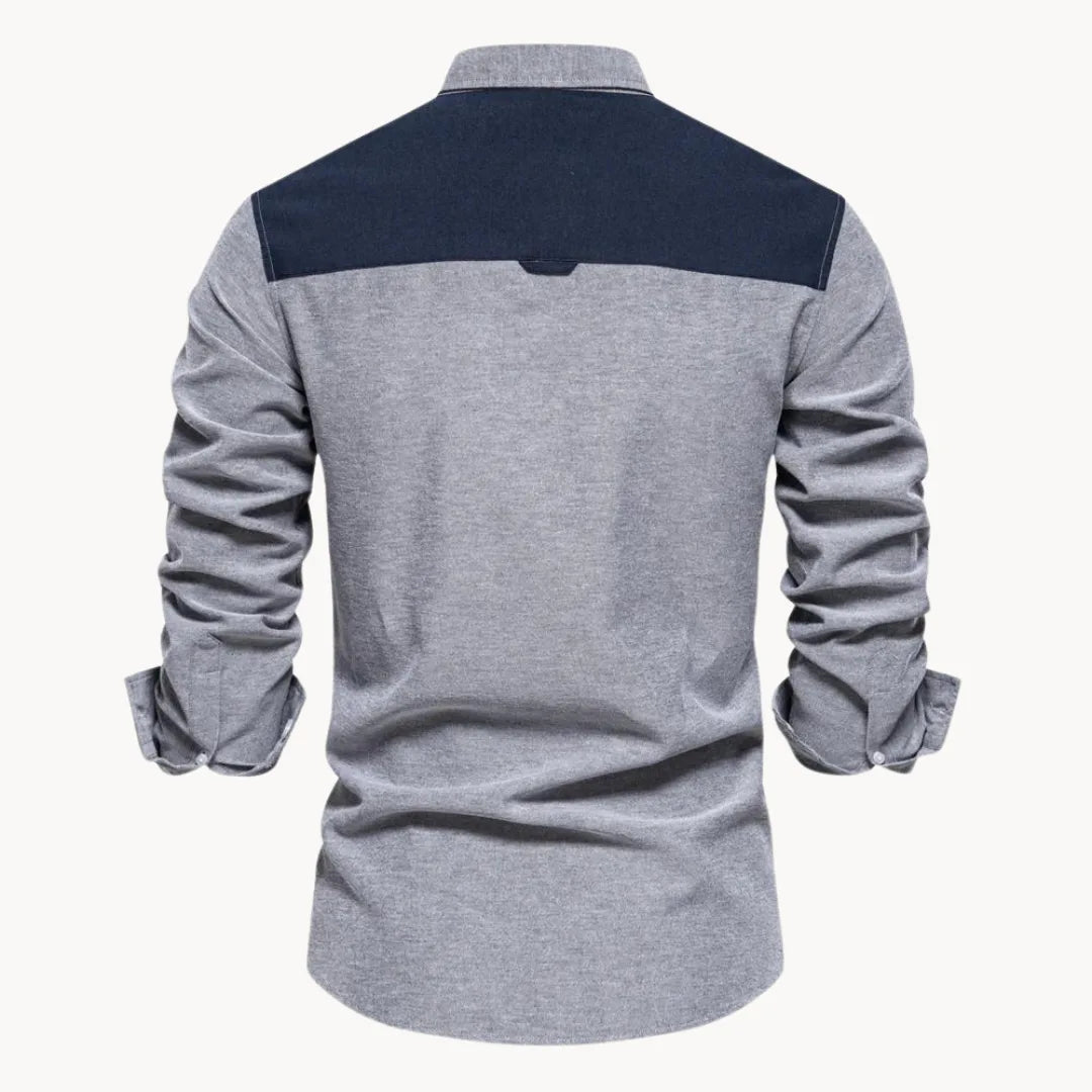 Heren Slim Fit Overhemd – Met Button-Down Kraag en Borstzak, Geschikt voor Werk en Dagelijks Gebruik