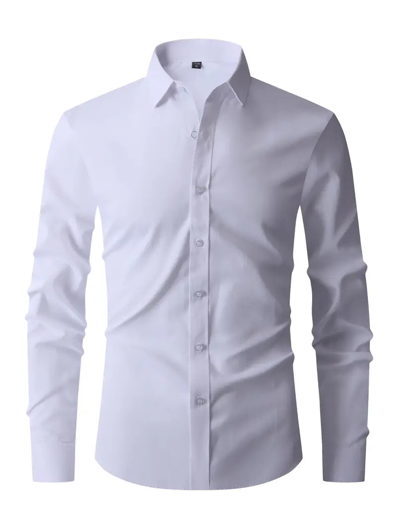 Heren Overhemd Slim Fit met Lange Mouwen en Klassieke Kraag