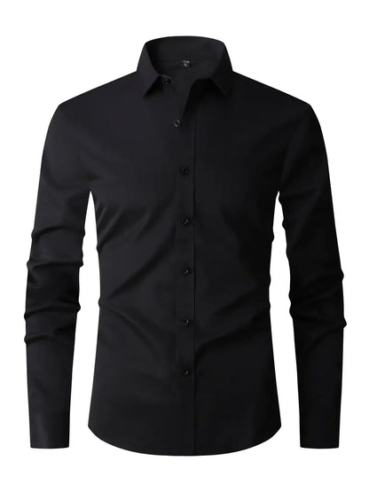 Heren Overhemd Slim Fit met Lange Mouwen en Klassieke Kraag