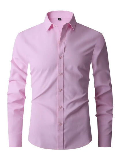 Heren Overhemd Slim Fit met Lange Mouwen en Klassieke Kraag