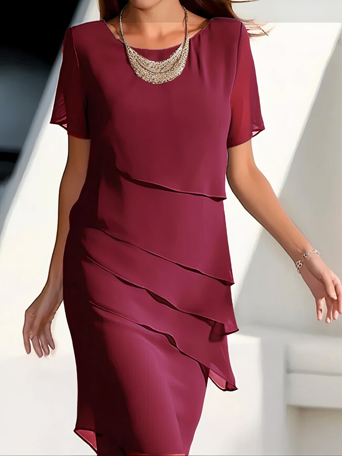 Lieve - Elegante Chiffon Jurk voor Comfortabele Stijl