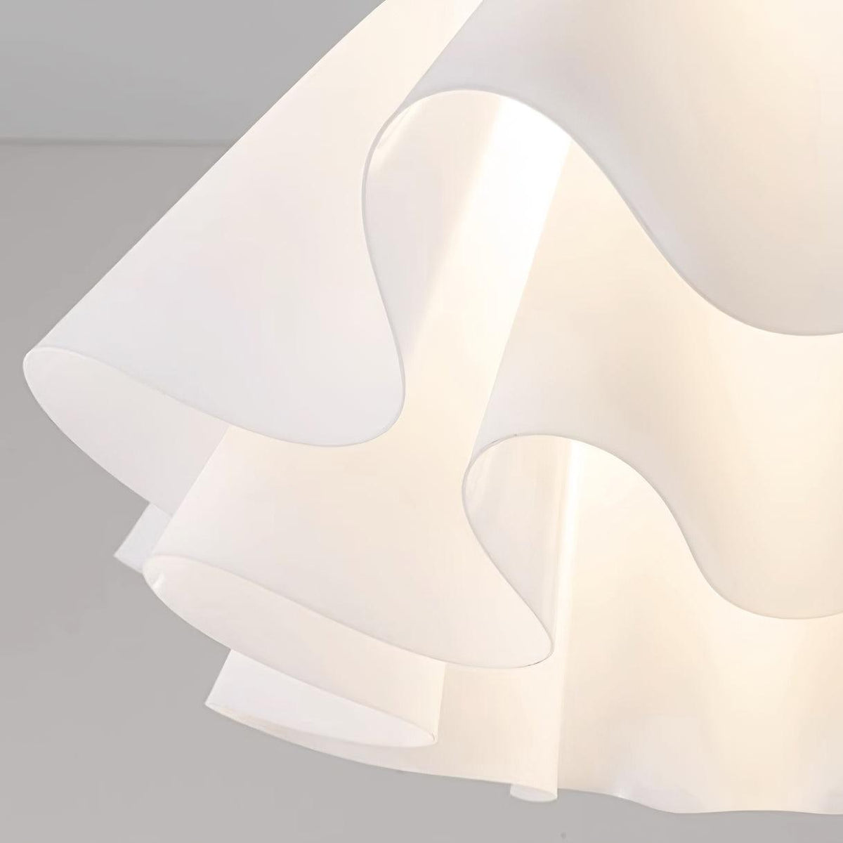 Plafondlamp met Gegolfde Kap - Wit en Goud, E27 Fitting