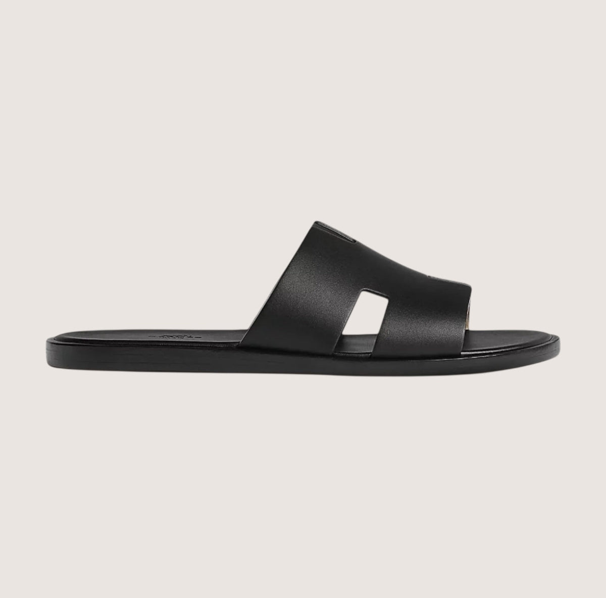 Heren Leren Slippers Zwart met Voetbed