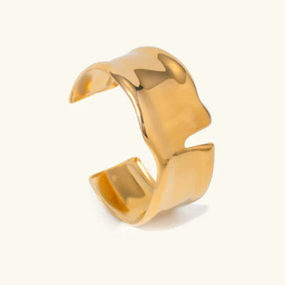 Dames Armband Minimalistisch Goudkleurig – Open Cuff Bangle