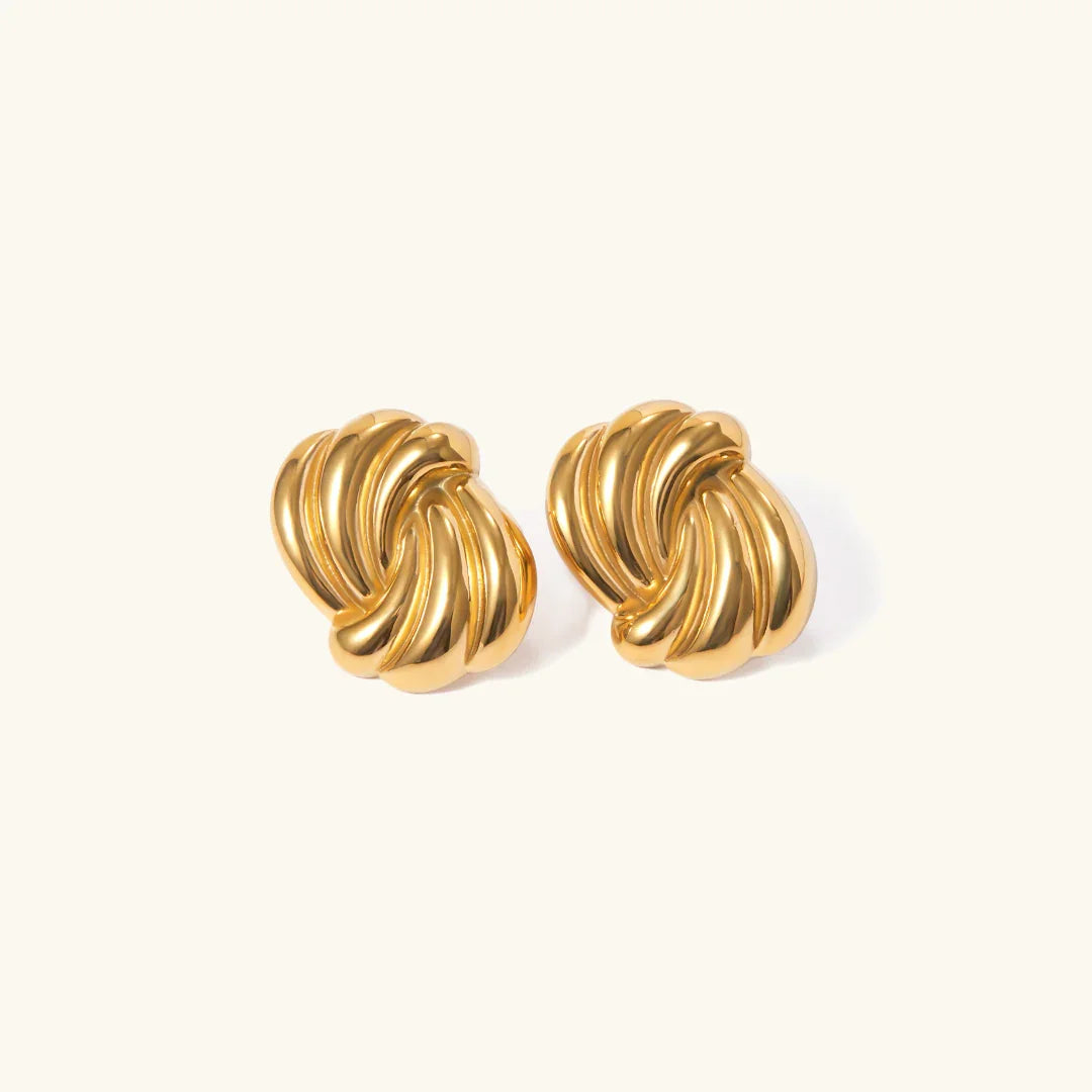 Dames Oorknopjes Geknoopt Design Goudkleurig