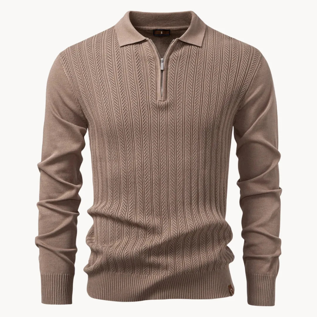 Heren Slim Fit Polo – Met Korte Rits, Geschikt voor Casual en Dagelijks Gebruik