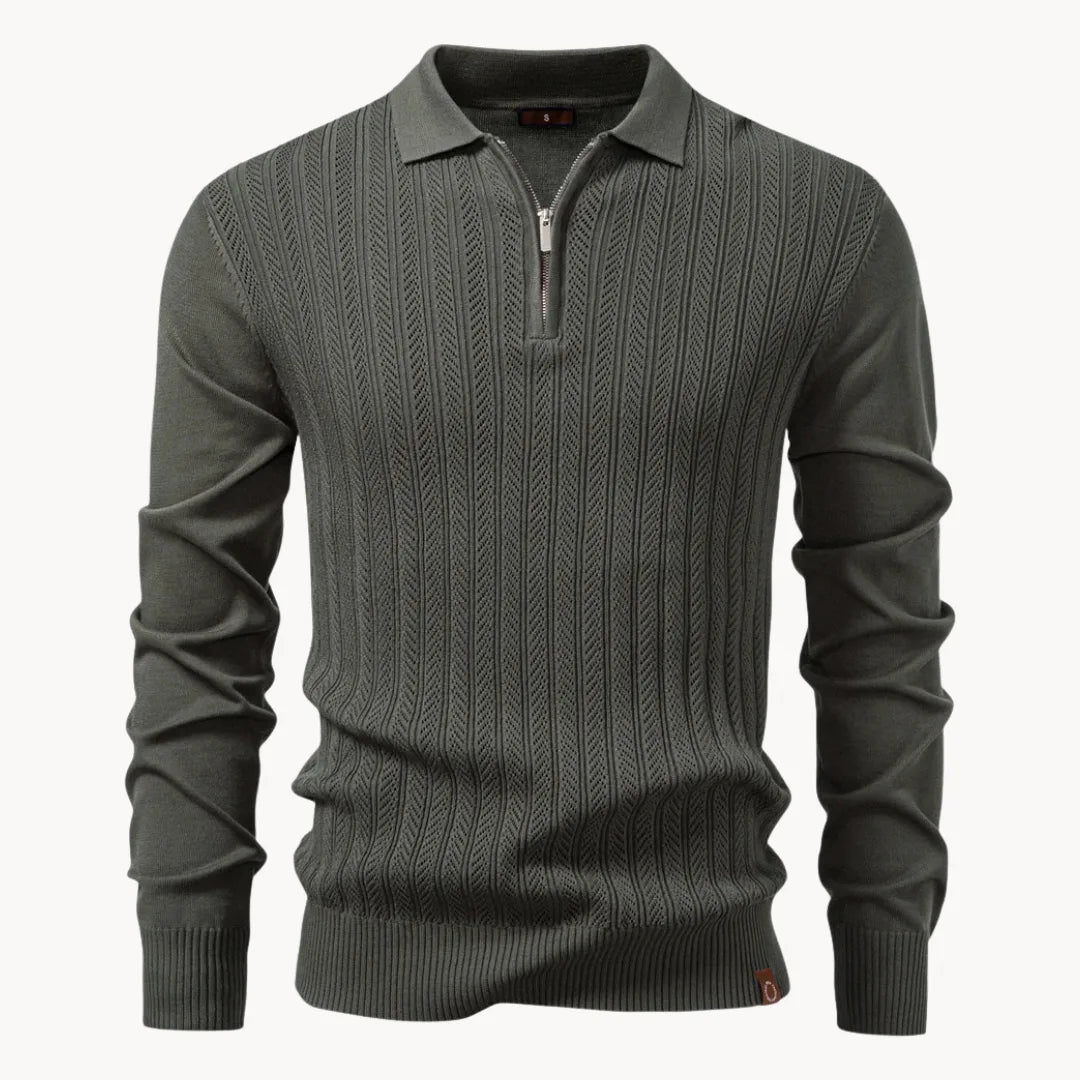 Heren Slim Fit Polo – Met Korte Rits, Geschikt voor Casual en Dagelijks Gebruik