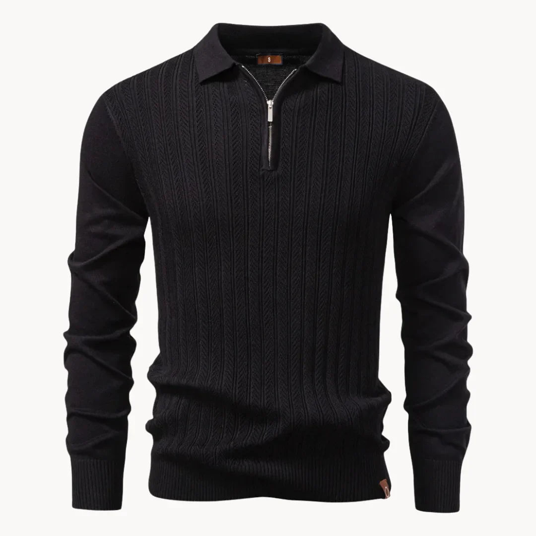 Heren Slim Fit Polo – Met Korte Rits, Geschikt voor Casual en Dagelijks Gebruik