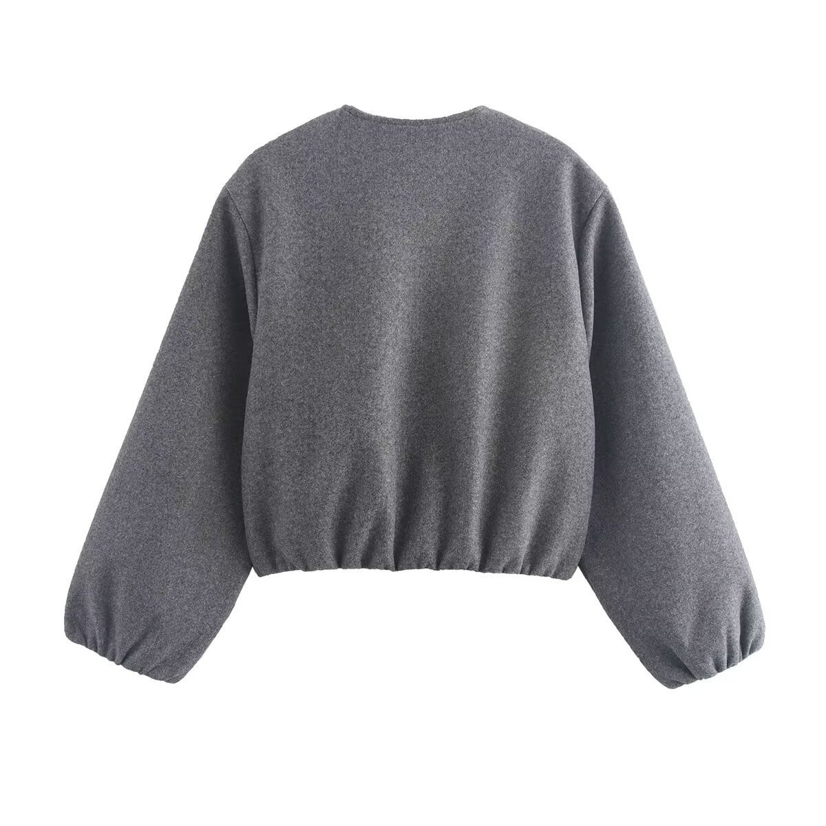 Dames Bomberjack Cropped met Elastische Boord en Manchetten