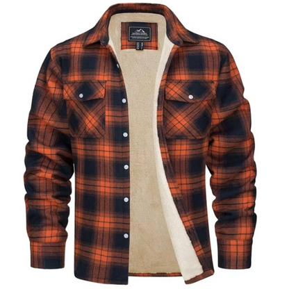 Derrick | Men's Sherpa Lined Plaid Shirt Jacket - Image 4