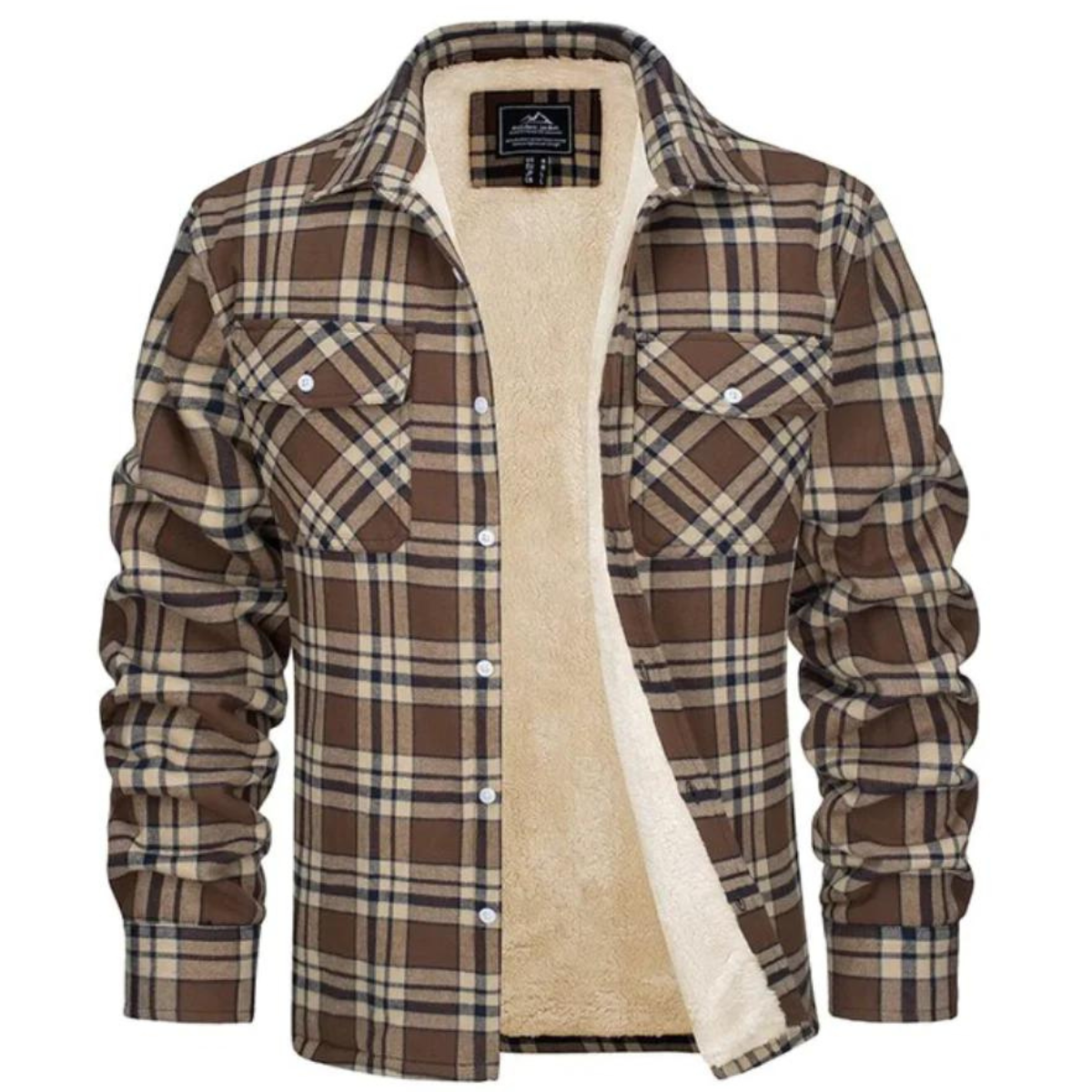 Derrick | Men's Sherpa Lined Plaid Shirt Jacket - Image 8
