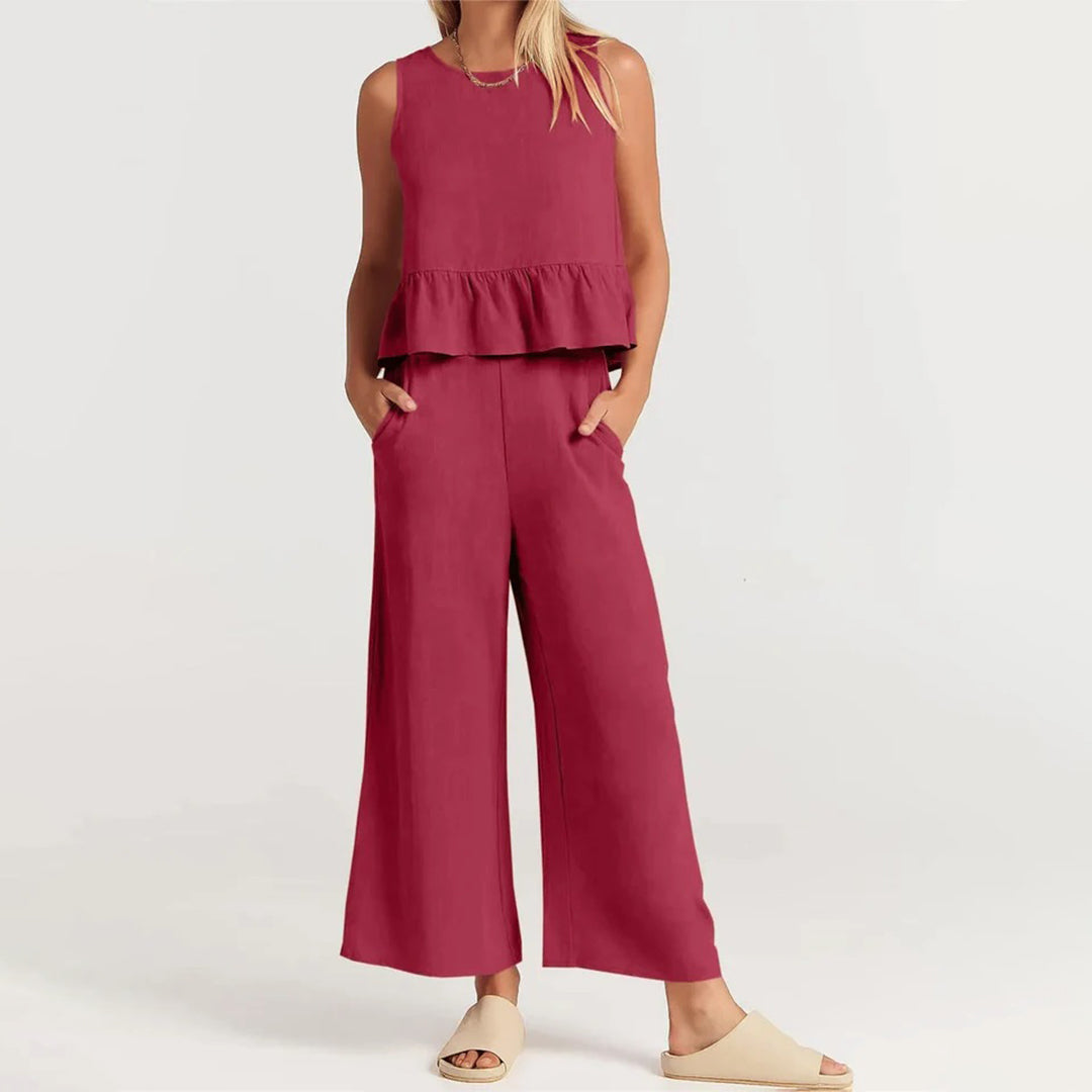 Giuliana - Tweedelig Set Met Mouwloos Topje Voor Zomer
