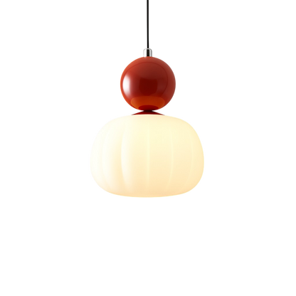 Art Deco Hanglamp met Acrylen Kap en Gelakte Bol