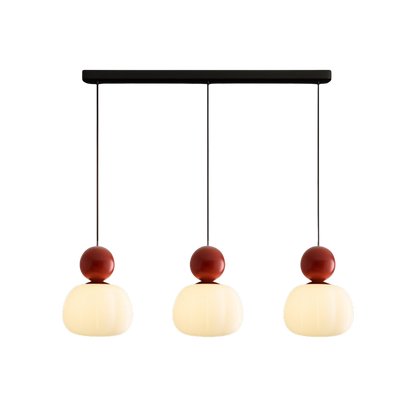 Art Deco Hanglamp met Acrylen Kap en Gelakte Bol