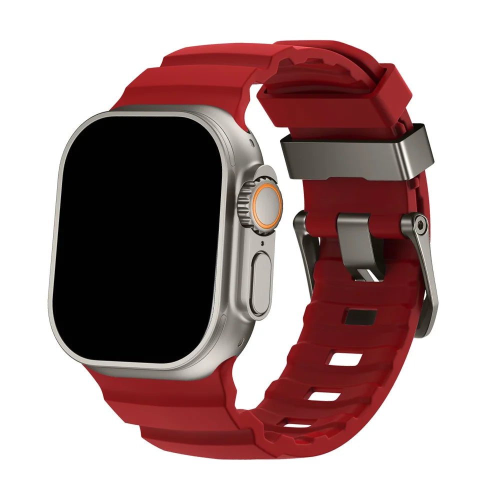Siliconen Horlogebandje voor Apple Watch - Sportband met Titanium Gesp