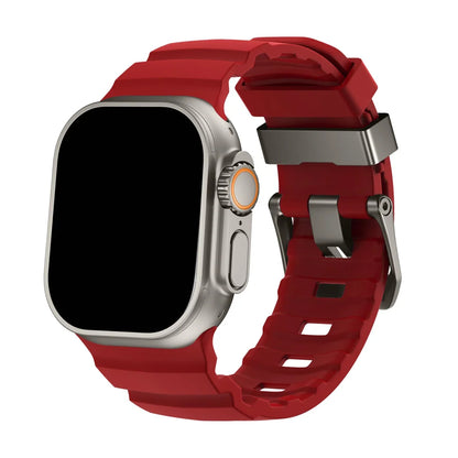 Siliconen Horlogebandje voor Apple Watch - Sportband met Titanium Gesp