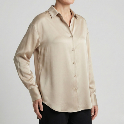 dames relaxed fit glanzende blouse