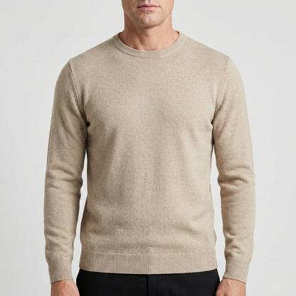 heren crew neck sweater in beige