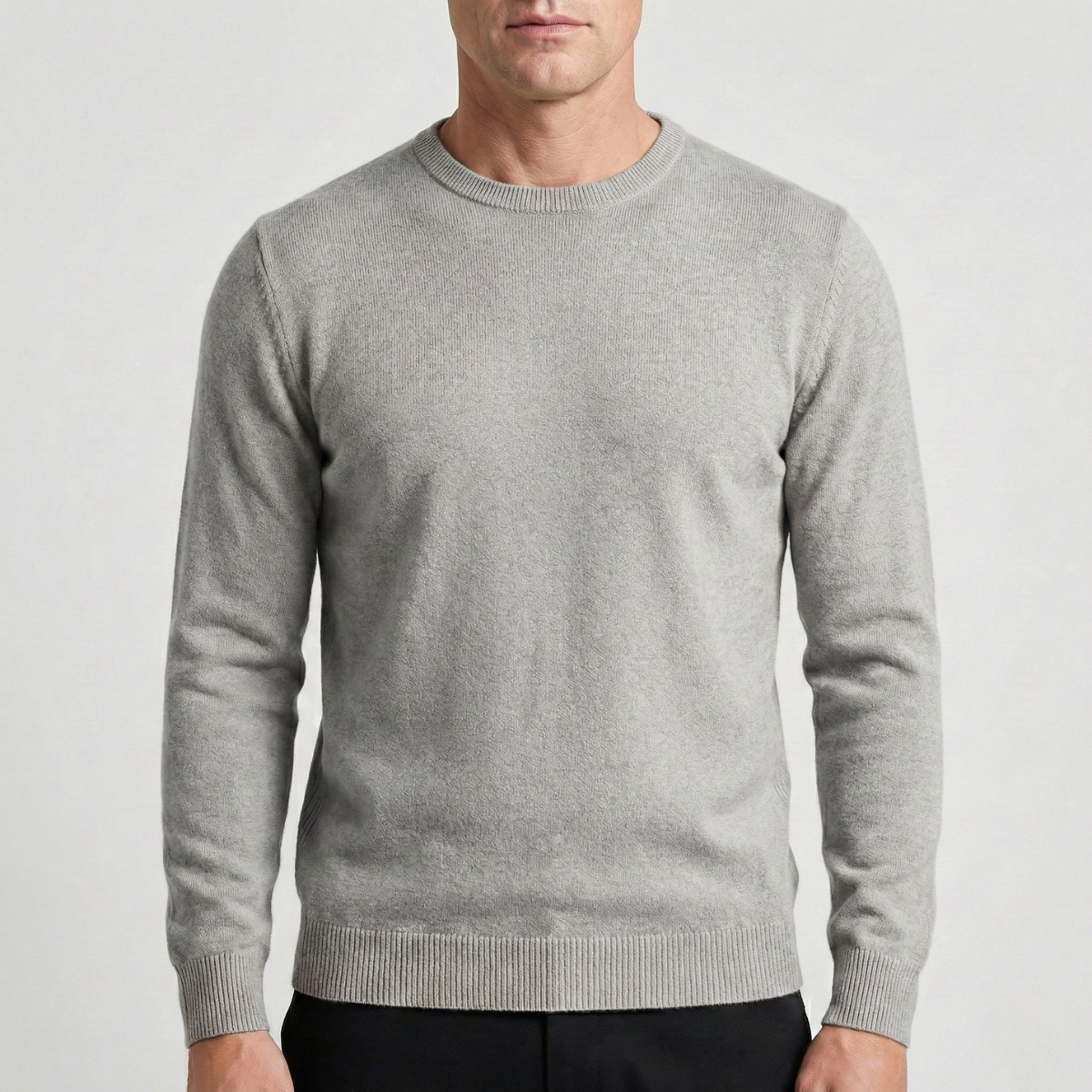 heren crew neck sweater in grijs
